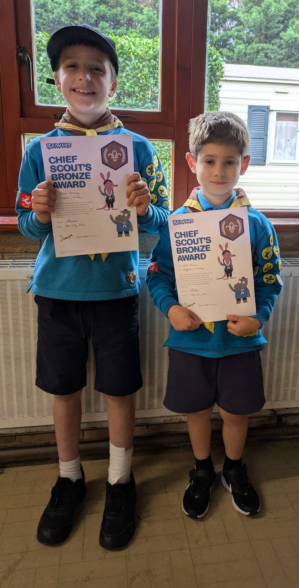 Beavers are awarded their Bronze Chief Scout Award